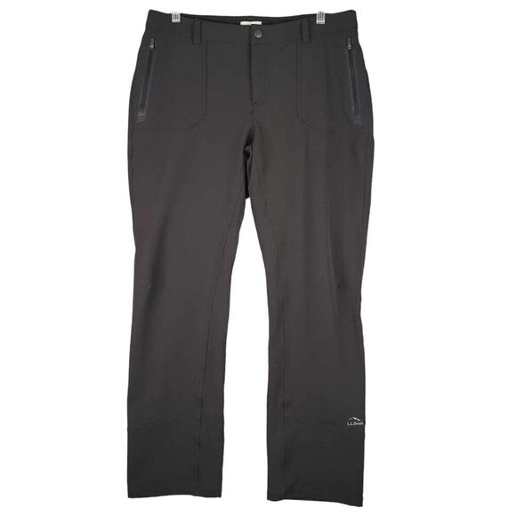 LL Bean Pants Womens Size 12 Gray Straight Leg Outdoor Hiking Flat Front - Picture 2 of 11